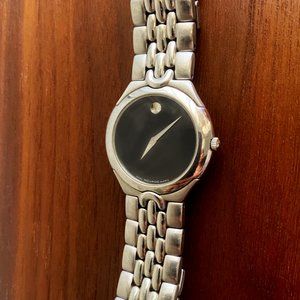 Men's Movado Museum Watch - Stainless Steel with Black Face